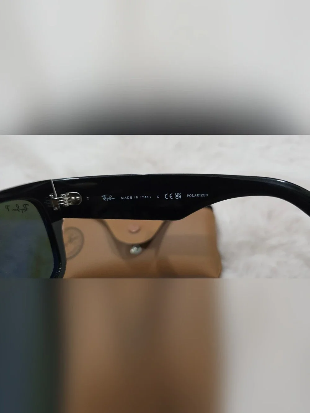 Ray-Ban Mega Wayfarer POLARIZED Black Frame Sunglasses with Green Lenses